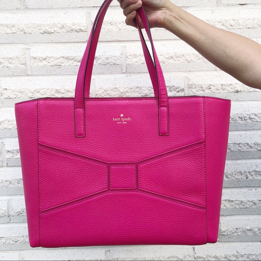 Kate Spade Large Hot Pink Bow Tote Rare $459